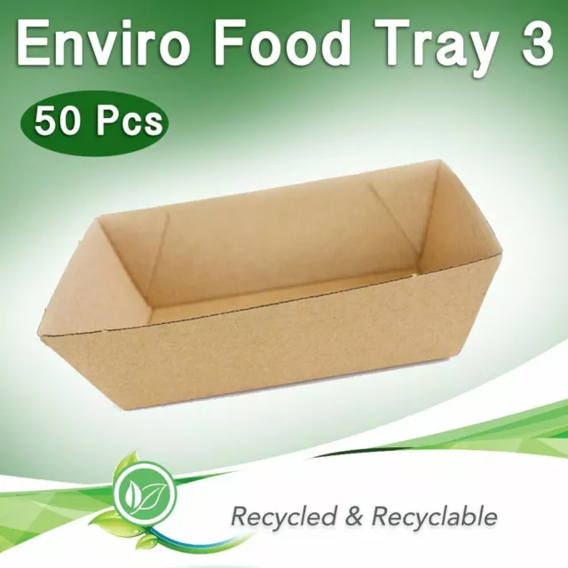 Disposable Food Tray 3 50Pk Enviro Food Containers Cardboard Catering Snack Box