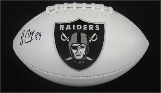 Amari Cooper Autographed Oakland Raiders White Panel Logo Football JSA COA