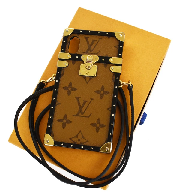 LOUIS VUITTON Eye Trunk iPhone Case X XS Monogram Reverse Brown M62619 67ML992