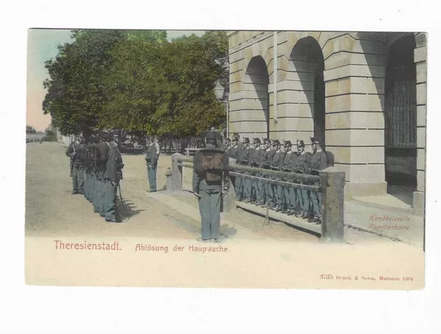 AK Theresienstadt Terezin K&K Monarchie Hauptwache Soldaten Soldaten ca1900 RAR