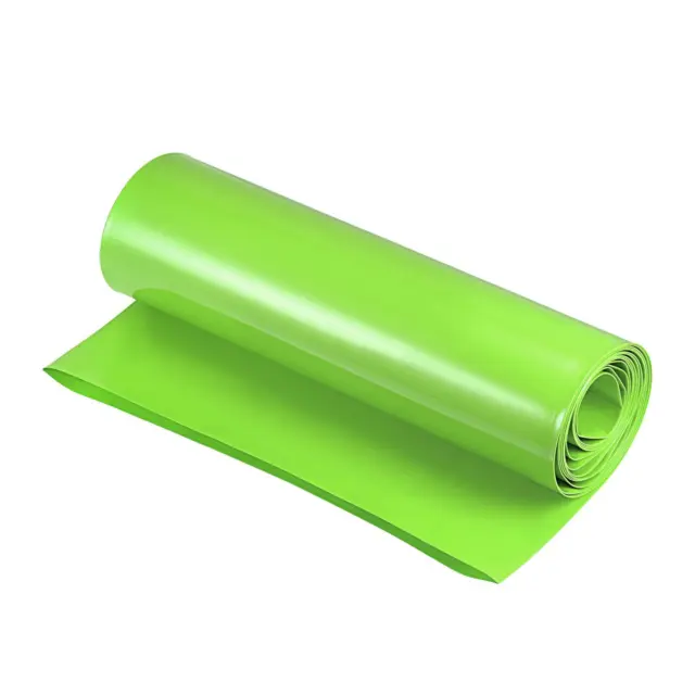 210mm Piatto Blocco PVC Calore Restringimento Guaina Tubo 2m Verde Trasparente
