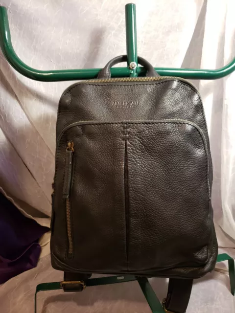 American Leather Co.  Cleaveland Midsize Black Leather Backpack Buttery Smooth
