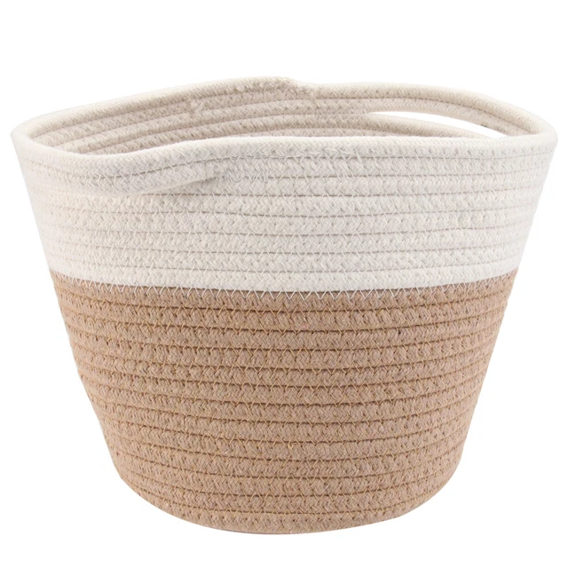 Laundry Basket Cotton Rope Flower Basket Planters Indoor Plants Rattan