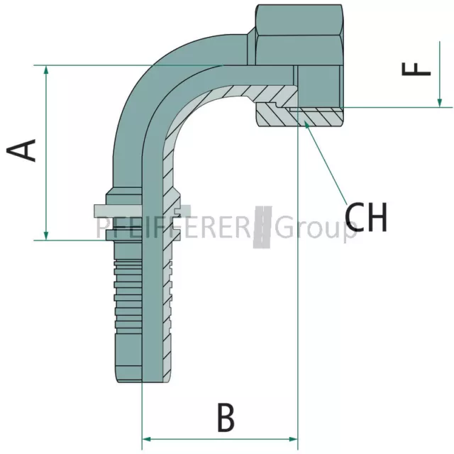 Bouton presse ORFS PN 06 DKORF 9/16" 90° VPE 25 2