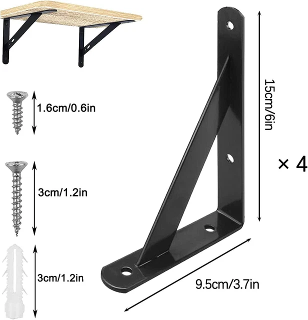 Équerre étagère En Métal Noir 150 X 250 Mm