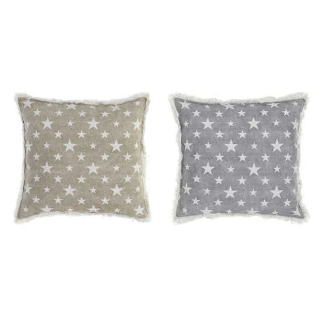 Coussin de Marque DKD Home Decor Polyester Coton Étoiles (2 Pièces) (45 x 10...