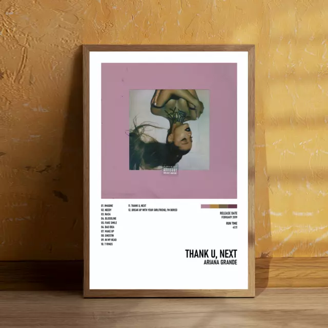 Thank U, Next Ariana Grande Album Poster 24x36" Custom Canvas Print Music Poster