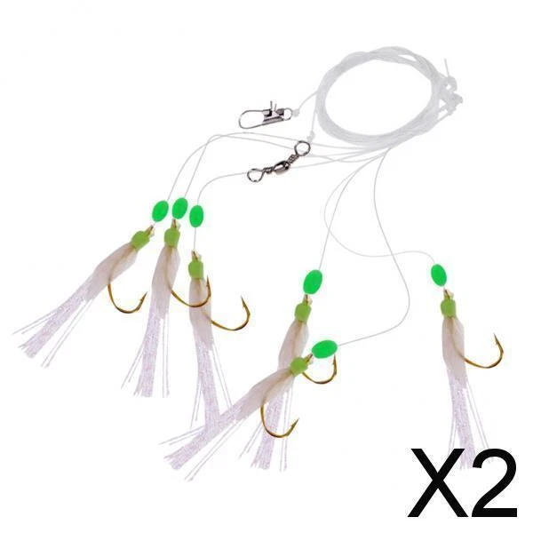2X 6pcs rigs lockt Seefischerei cod  bass mackerel rig haken 18 #