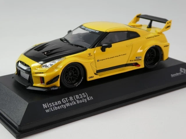 SOLIDO 1:18 Nissan GT-R (R35) W/Liberty Walk Body KIT 2.0 Yellow 2020