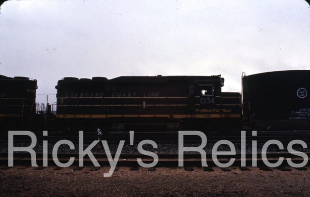 Original Slide SCL #1334 EMD GP30 Seaboard Coast Line Rocky Mount NC 1981