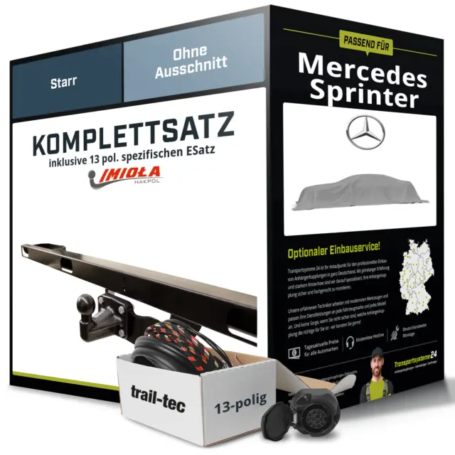 Für MERCEDES Sprinter Kombi Anhängerkupplung starr +eSatz 13pol 1995-12.1999 AHK