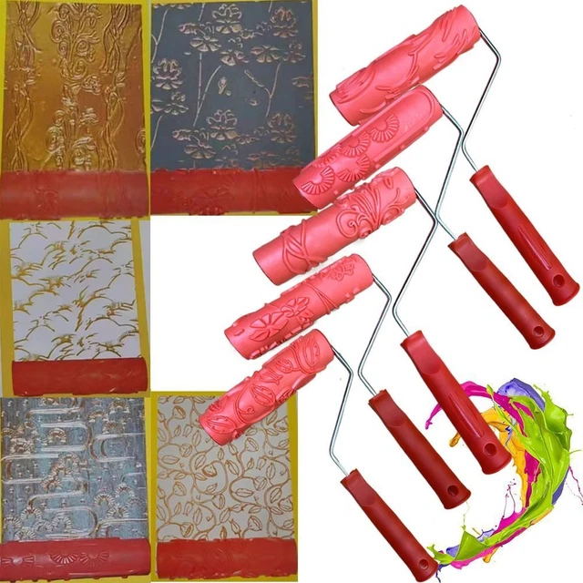 Strumenti a mano grana di legno vernice rullo arti pittura trama stampa pigmento