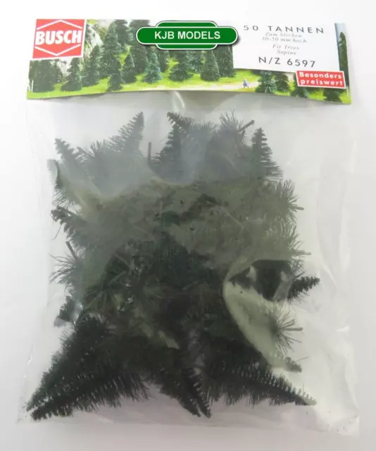 BNIB BUSCH 6597 N GAUGE 50 BUDGET FIR TREES (30mm - 50mm High)