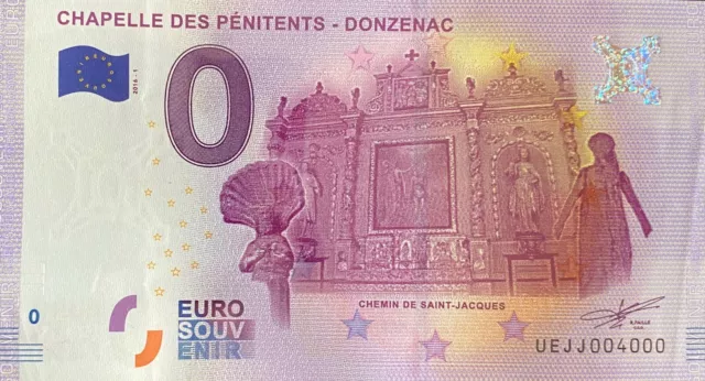 Billet 0  Euro Chapelle Des Penitents Donzenac 2016 Numero  4000
