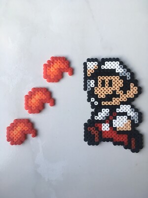 PIXEL ART / Perles A Repasser Mario Et Ses Boules De Feu EUR 3,00