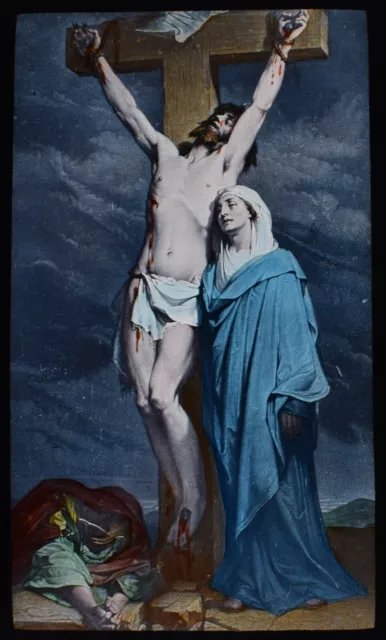 Magic Lantern Slide STABAT MATER C1900 RELIGION JESUS THE CRUCIFIXION MARY