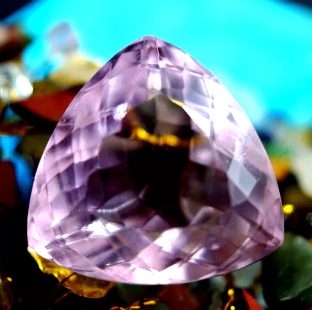 Grand 73,95 ct. Pink Kunzite Trillion Faceted Cut Loose Gemstone Cadeau... 2
