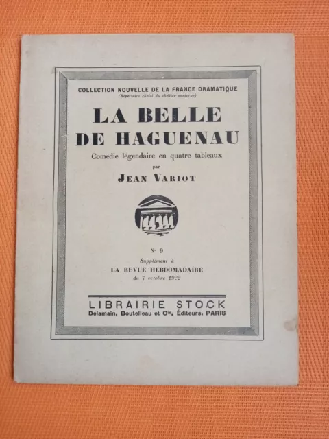 VARIOT : La belle de Haguenau -  Revue Hebdomadaire N°9 du 7 octobre 1922