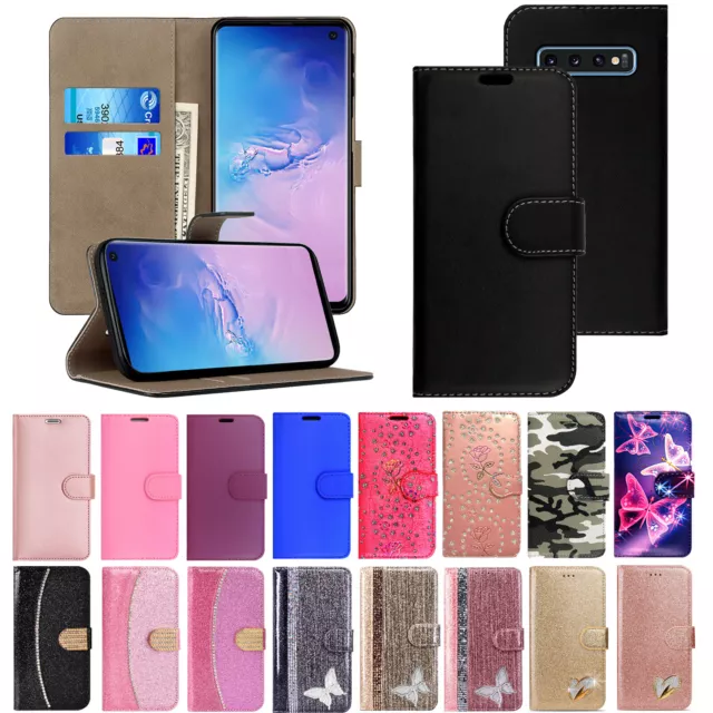 For Samsung Galaxy S10 S10e S10 Plus, Lite, Flip Leather Wallet Case Cover Stand