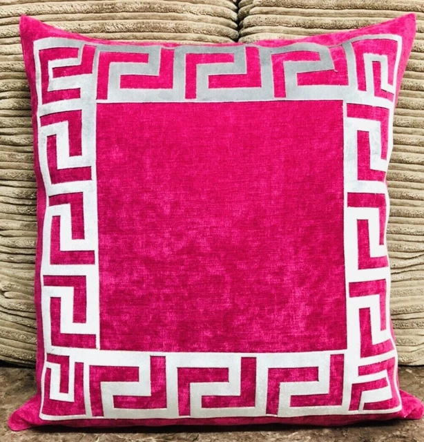 Copricuscino decorativo fucsia rosa e argento chiavi/bordo/modello
