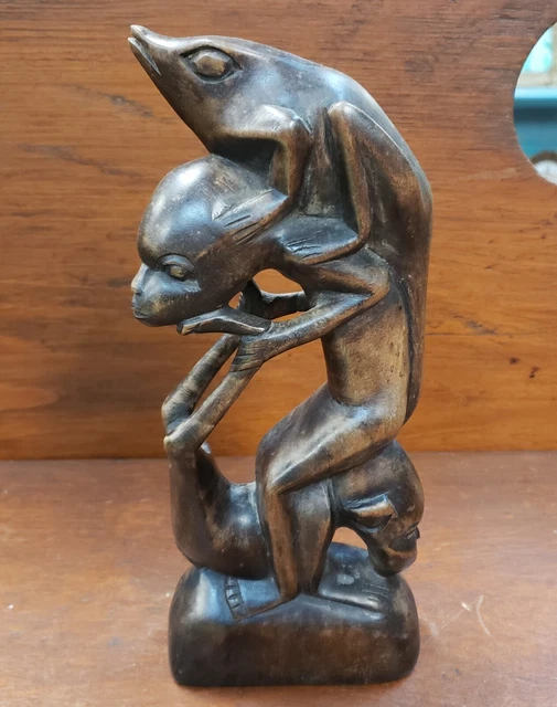 Mid 20th Century Javanese Erotica Wood Carving