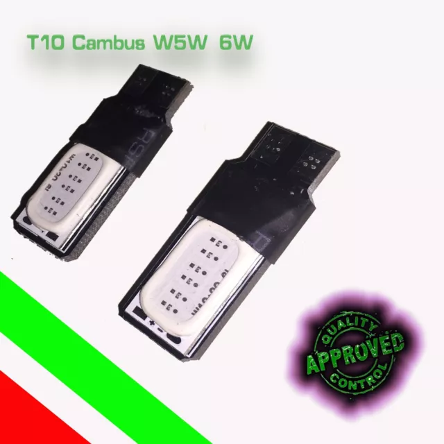 6 LAMPADE A LED PER AUTO T10 W5W COB SMD CANBUS NO ERROR  Lampadine Luce BIANCA