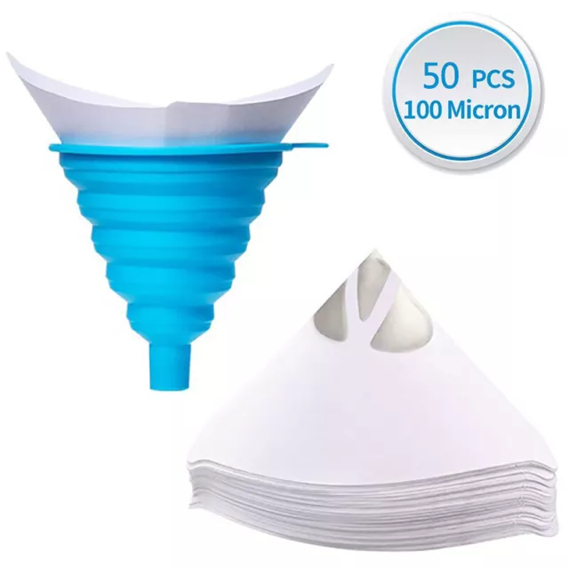 50Pcs Paint Filter Paper Purifying Straining Cup Funnel Papers DisposabEL