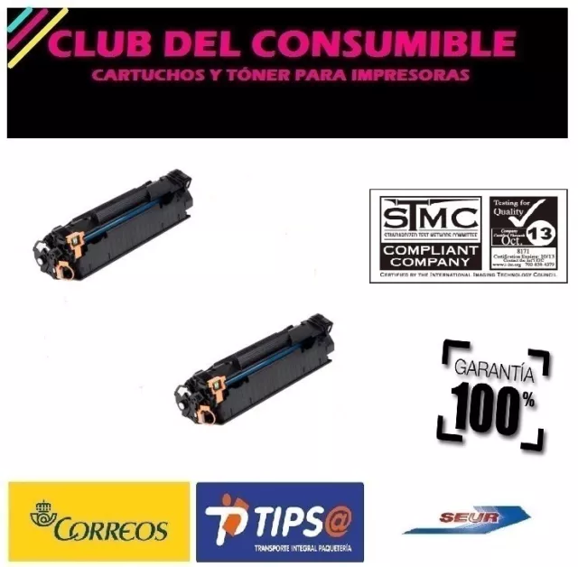 2 X Ce285A/Cb435A/Cb436A Negro Cartucho Toner Nº85A/35A/36A No Oem Hp M 1132 Mfp