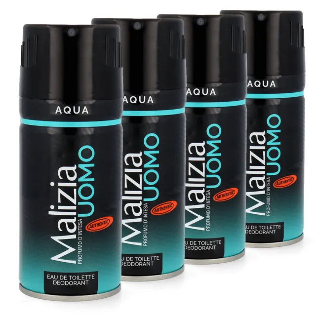 MALIZIA UOMO AQUA - deodorant EdT 4x 150ml