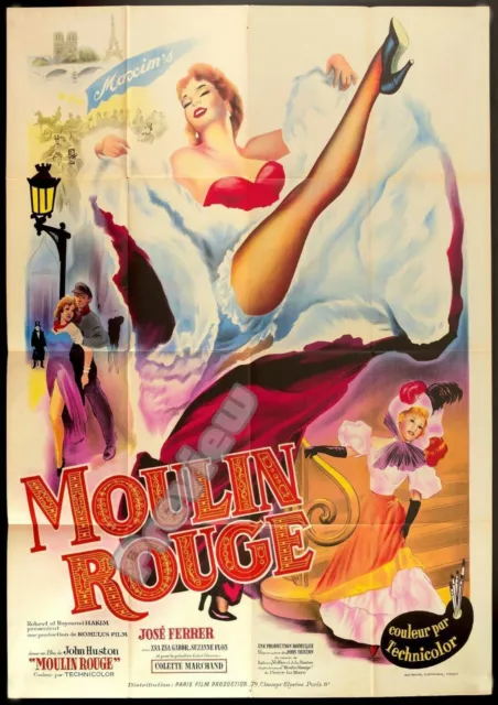 Vintage French Paris Moulin Rouge Movie 1953 Print Poster Wall Art Picture A4 +