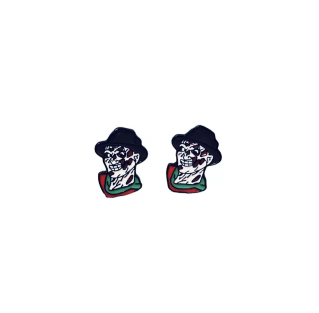 Nightmare On Elm Street Freddy Krueger 90's Horror Movie Enamel Stud Earrings