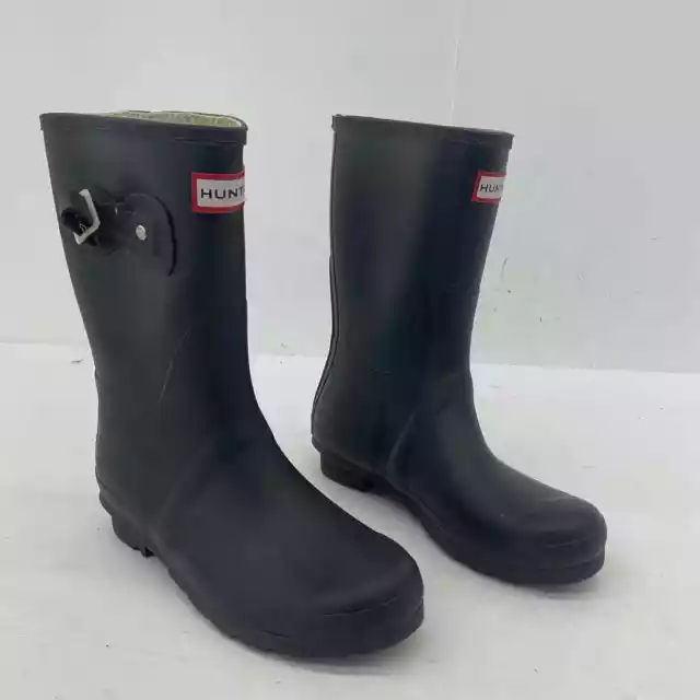 Hunter W23499 Black Rain Boots Womens 7 MISSING INSOLES