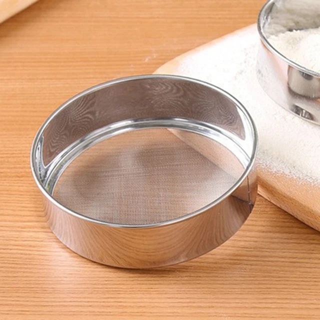 1 Pc Kitchen Fine Sieve Colander Tool Stainless Steel Flour Strainer Mesh Sifter