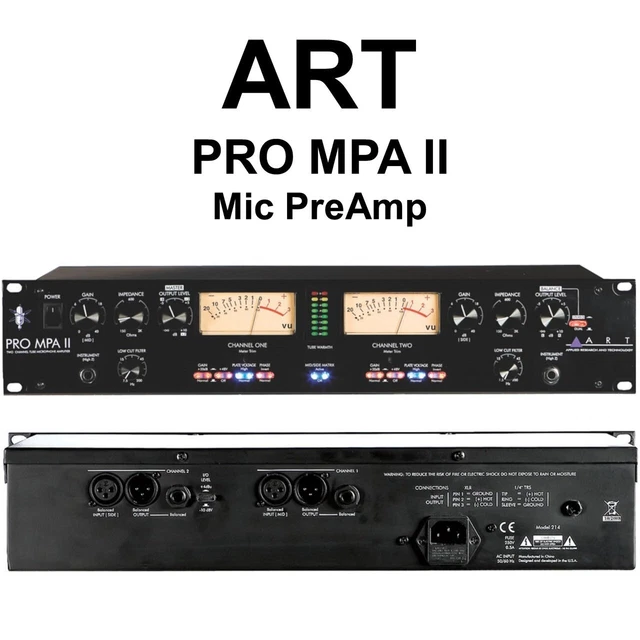 ART PRO MPA-II 2 Channel Rackmount Mic Preamp £361.87 - PicClick UK
