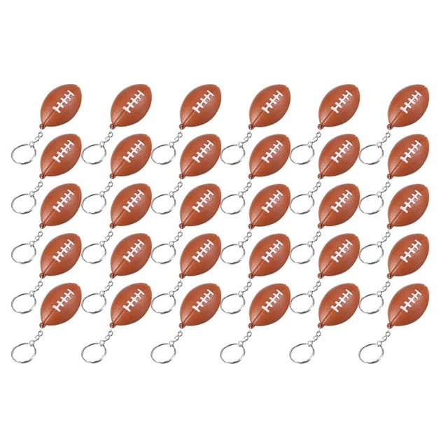 30 Pack Rugby Ball Keychains for Party Favors,Rugby Stress Ball,School Carn M6O8