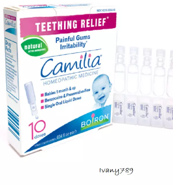 Boiron Camilia Baby teething relief,Single oral liquid doses 10 x 1ml