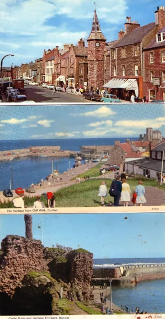 Dunbar postcards harbour castle high street