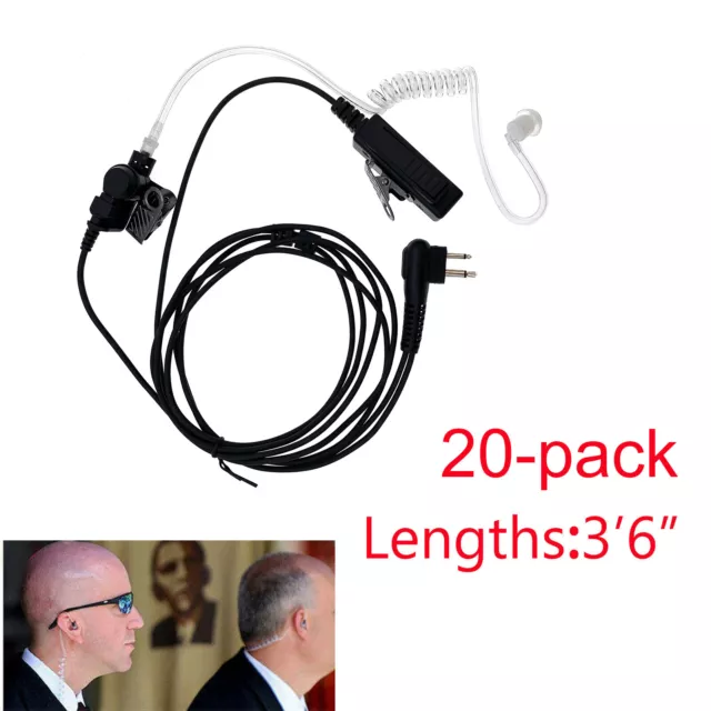 20 ×2 Pin SURVEILLANCE MIC Earpiece Headset FOR MOTOROLA CP200 CP150 PR400 RADIO