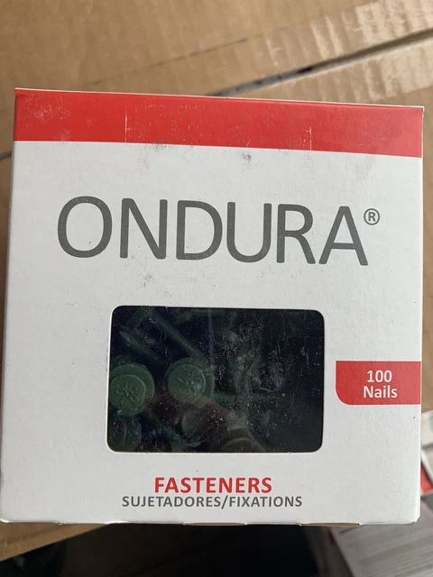 Green Ondura 3” Fastener Nails. Lot Of 6 Boxes (100 Ea.) Fast Shipping.