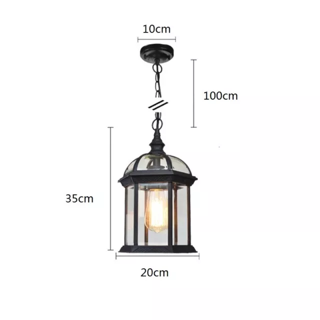 Outdoor Pendant Light Garden Lamp Lantern Chandelier Light Porch Ceiling Lights 2