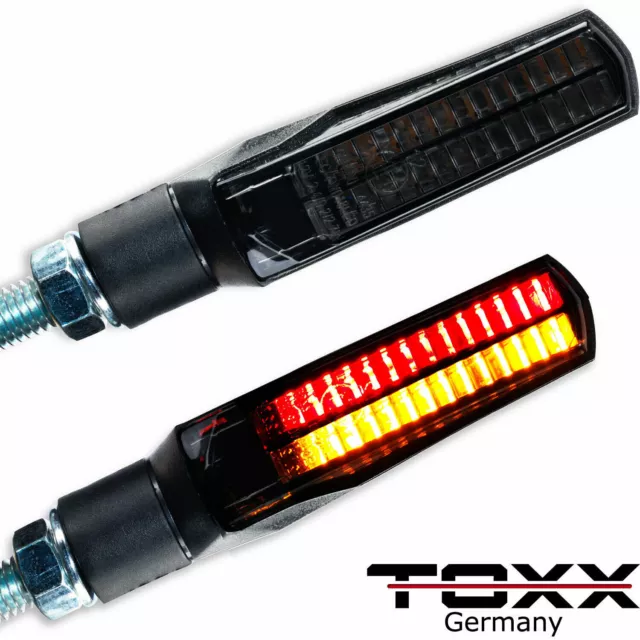 ToXx LED 3in1 Rücklicht Bremslicht Blinker Motorrad Quad Roller schwarz getönt