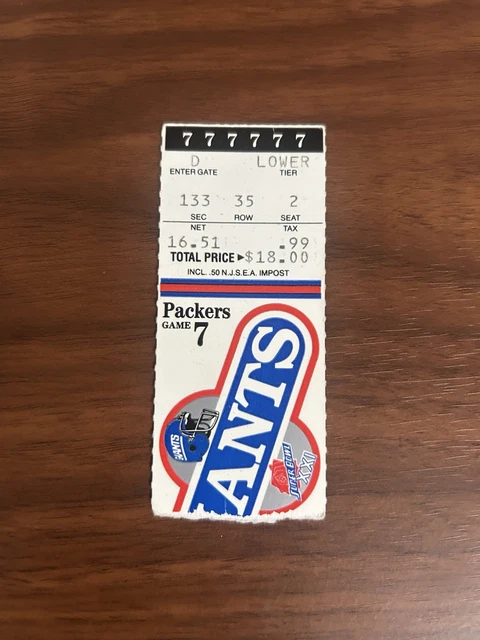 LAWRENCE TAYLOR GAME #100+SACK~PHIL SIMMS TDs/1987 TICKET STUB