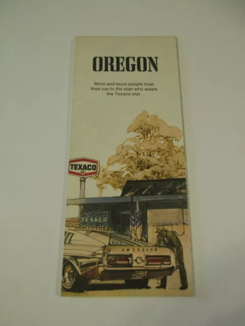 Vintage 1971 Texaco Oregon Gas Station State Highway Travel Road Map-M4