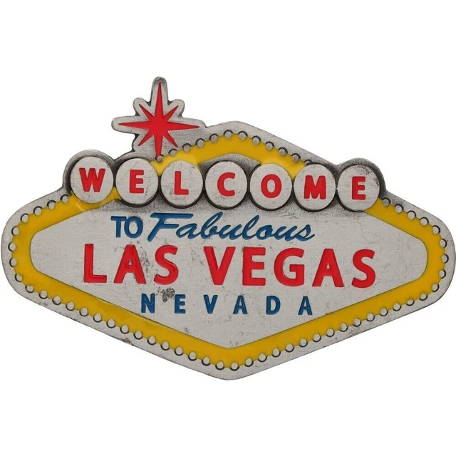 New Las Vegas Nevada Road Sign Neon Poker Card Gambling Casino NOS Belt Buckle