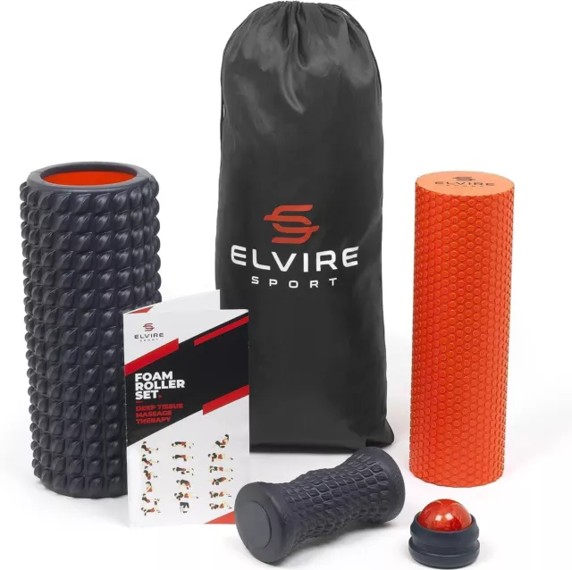 ELVIRE SPORT Foam Roller | Rullo, Palla Massaggio Muscolare per Tessuti Profondi