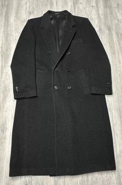 Guy LaRoche Pea Coat Mens 44 Regular Gray 100% Pure Wool Long Heavy Winter