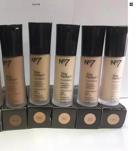 No.7 Stay Perfect Foundation -All Skin Types SPF15 Medium Coverage PLEASE CHOOSE