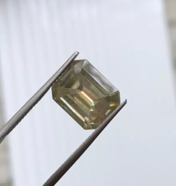 3.25 Cts Yellow Moissanite Diamond 10x8x5MM Brilliant Emerald moissanite diamond