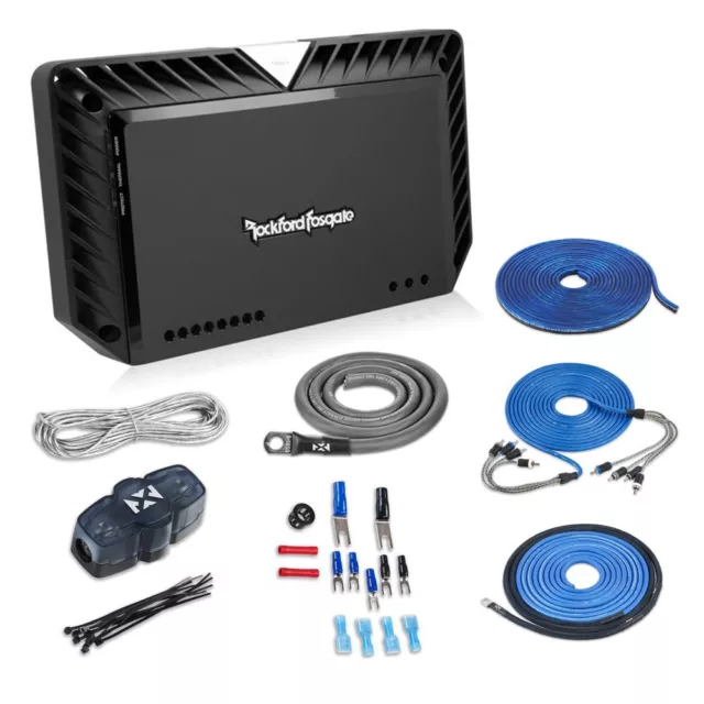 Rockford Fosgate T400-4 400W 4-Channel Car Amplifier w/ Free NVX 4 Gauge Amp Kit