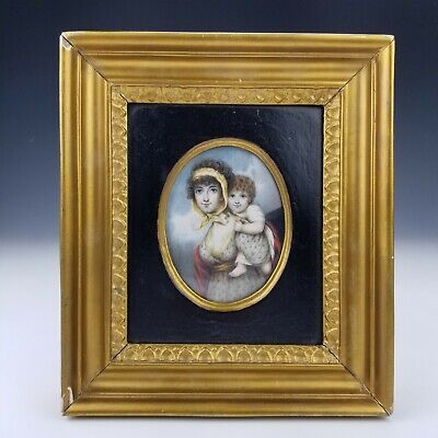 Fine Miniature Painting of Mother & Child Early19th Century